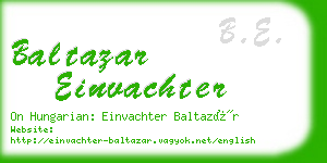 baltazar einvachter business card